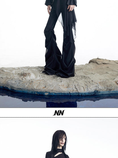 NORTH NODE Urban Nomad Pleated Slim Micro Flare Women&
