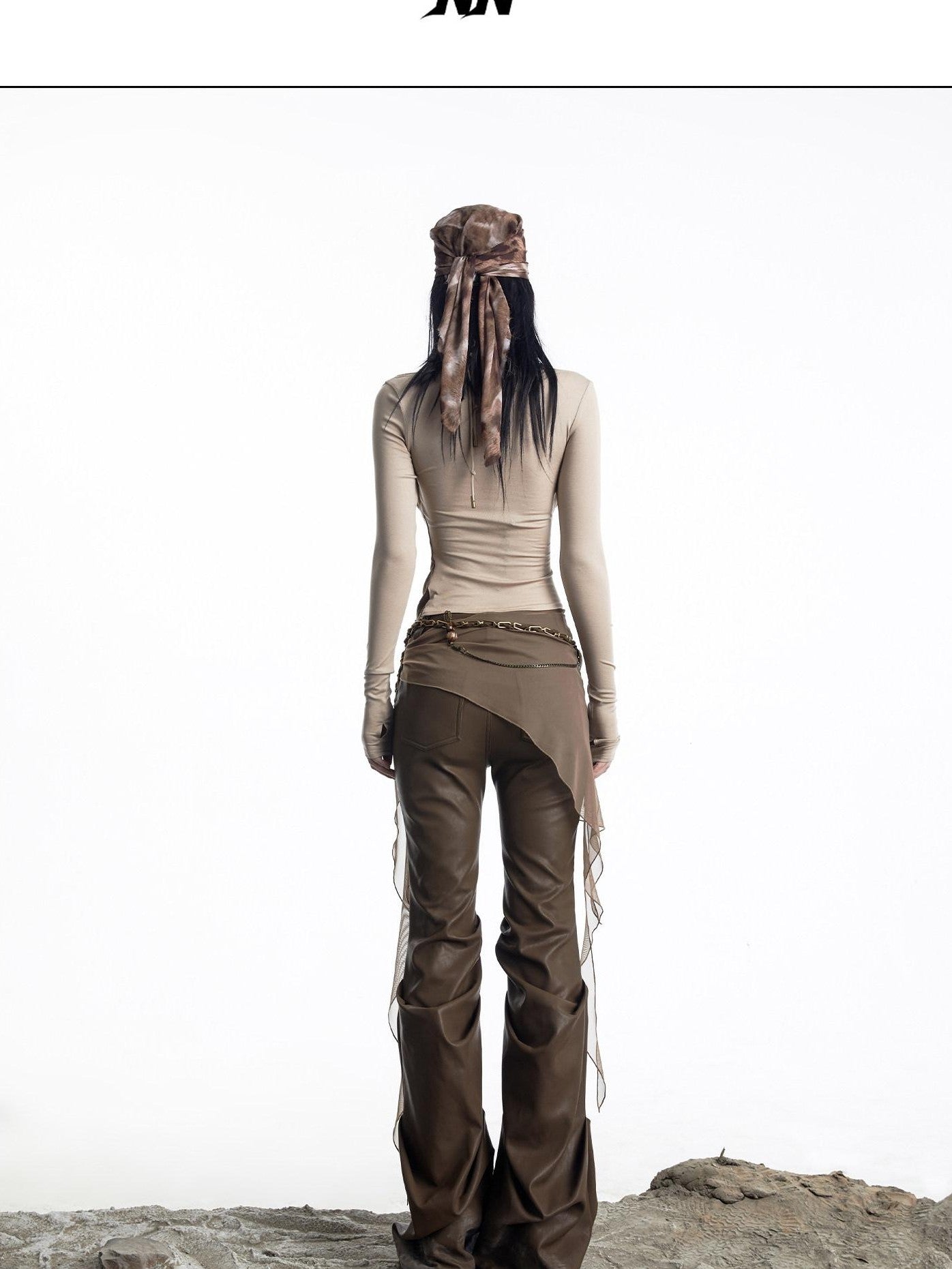 NORTH NODE Urban Nomad Spliced Faux Two Piece Halter Women&