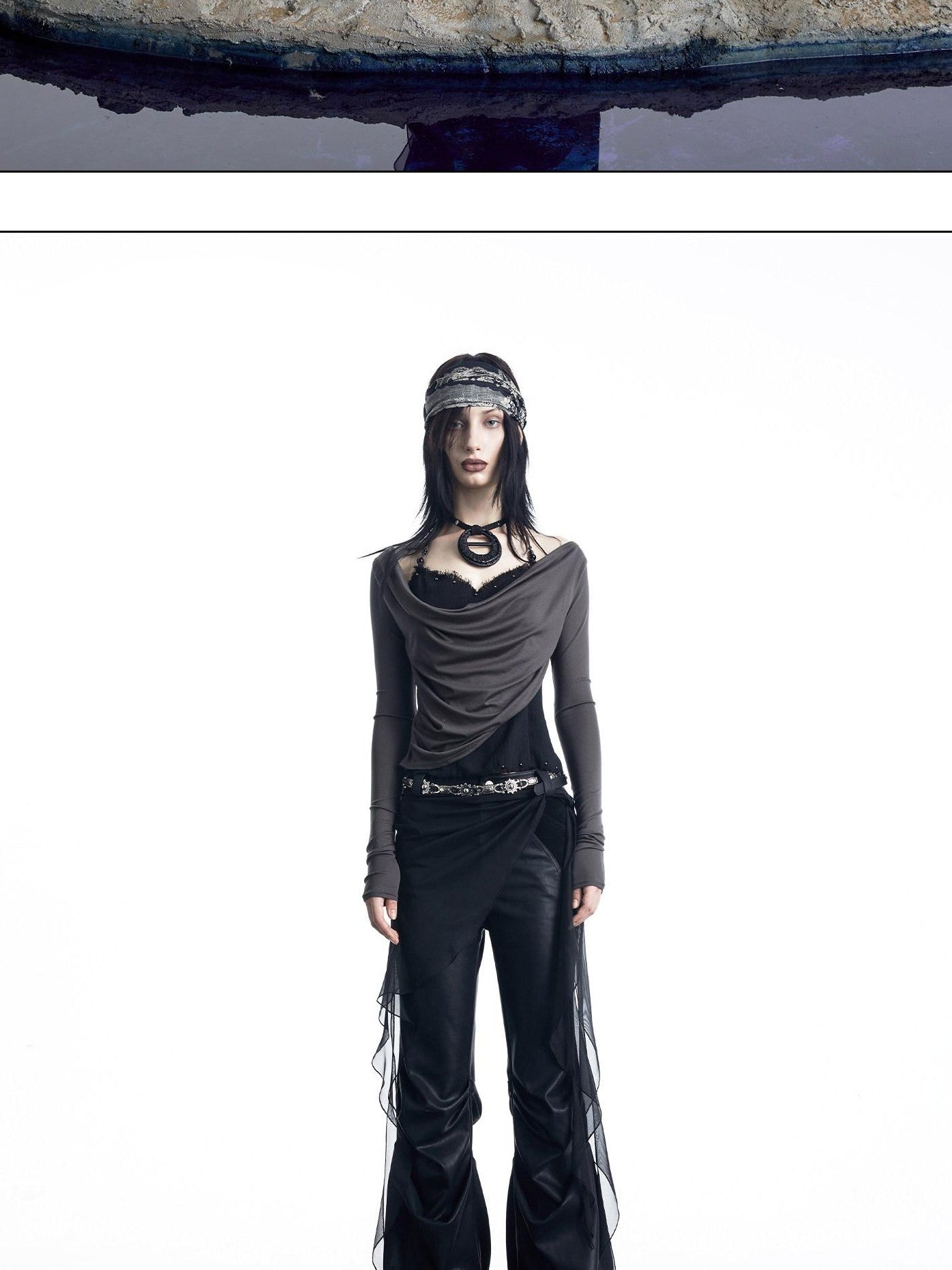 NORTH NODE Urban Nomad Spliced Faux Two Piece Halter Women&