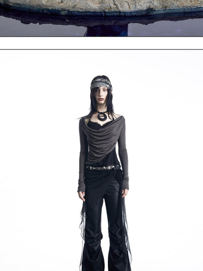 NORTH NODE Urban Nomad Spliced Faux Two Piece Halter Women&