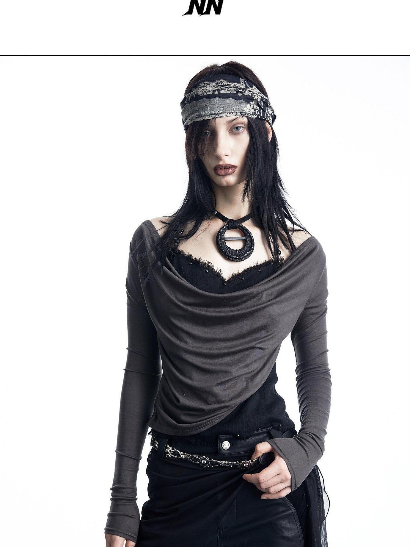 NORTH NODE Urban Nomad Spliced Faux Two Piece Halter Women&
