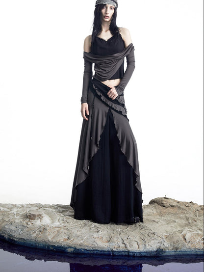 NORTH NODE Urban Nomad Spliced Faux Two Piece Halter Women&
