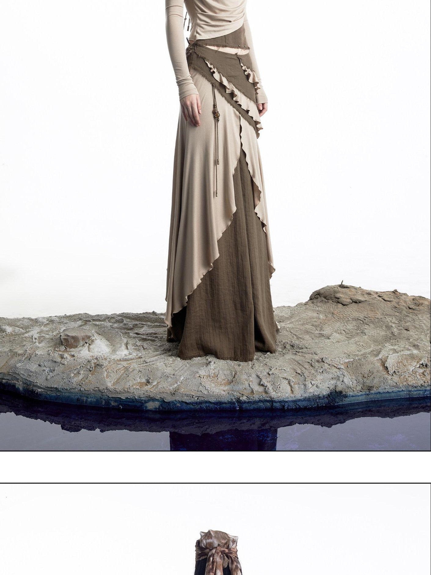 NORTH NODE Urban Nomad Spliced Faux Two Piece Halter Women&