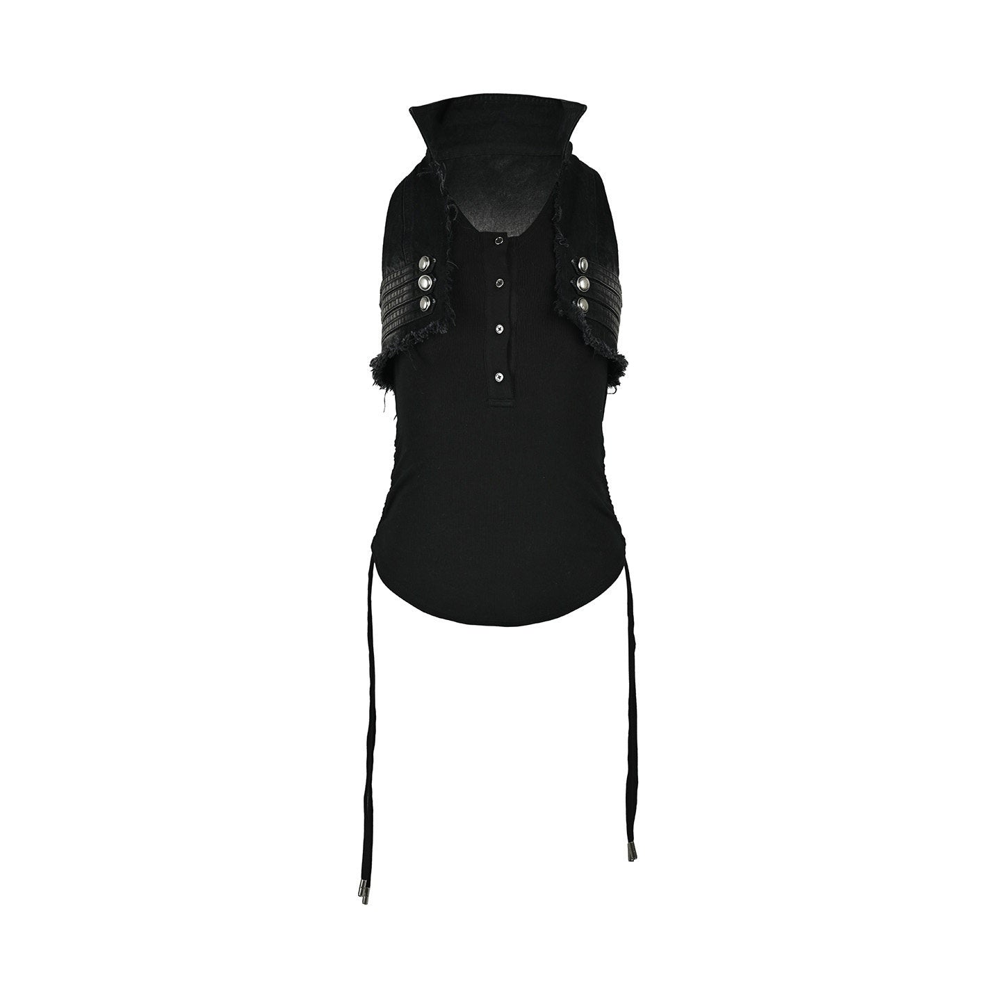 NORTH_NODE_V-neck_Button_Spliced_Turn_Down_Collar_Women&