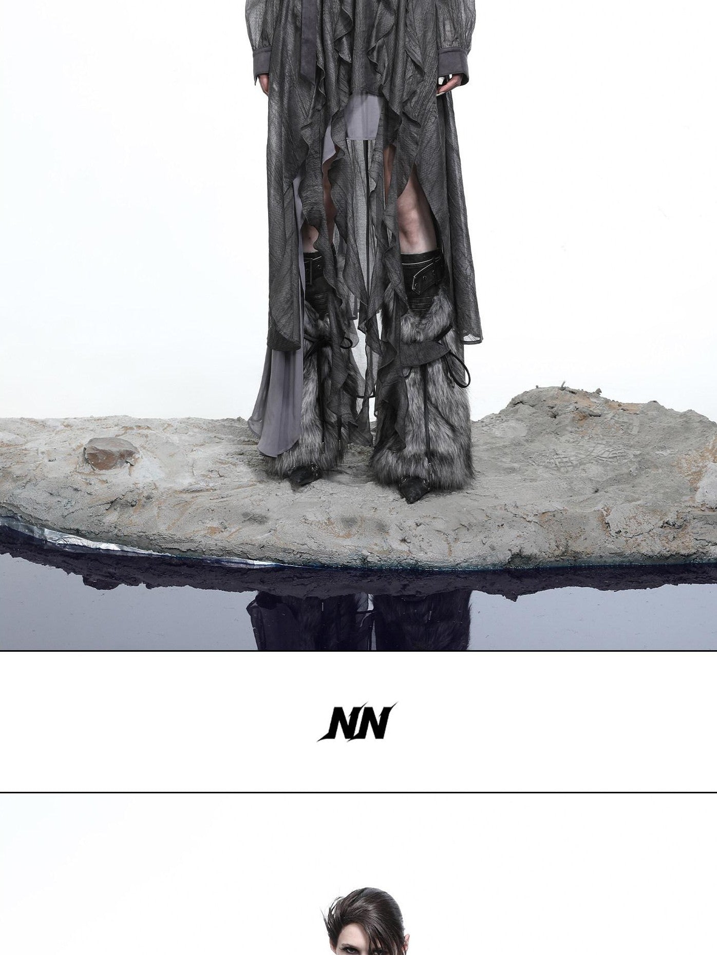 NORTH NODE V-neck Patchwork Ruffle Irregular Women&