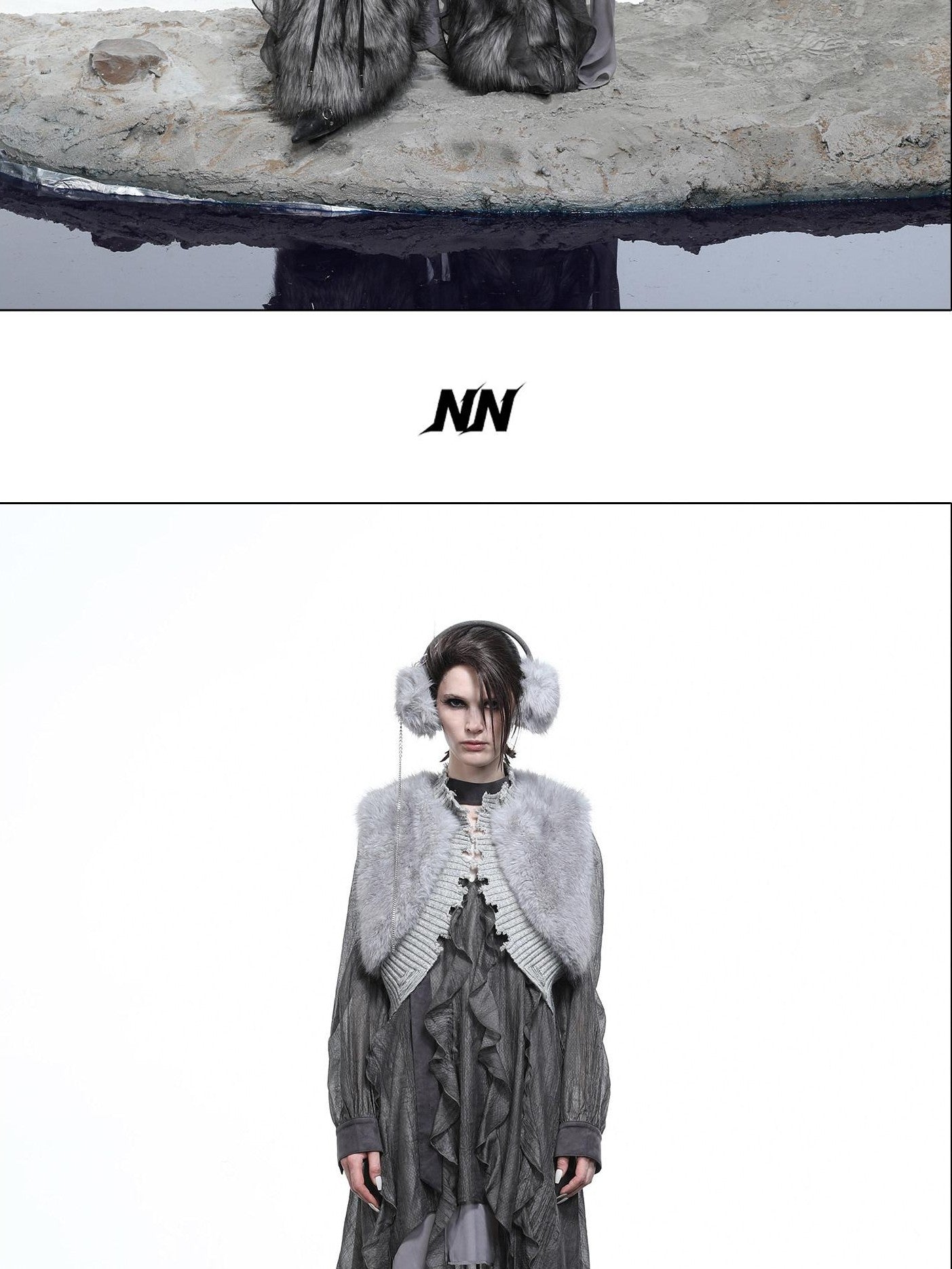 NORTH NODE V-neck Patchwork Ruffle Irregular Women&