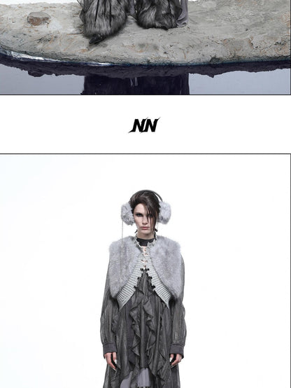 NORTH NODE V-neck Patchwork Ruffle Irregular Women&