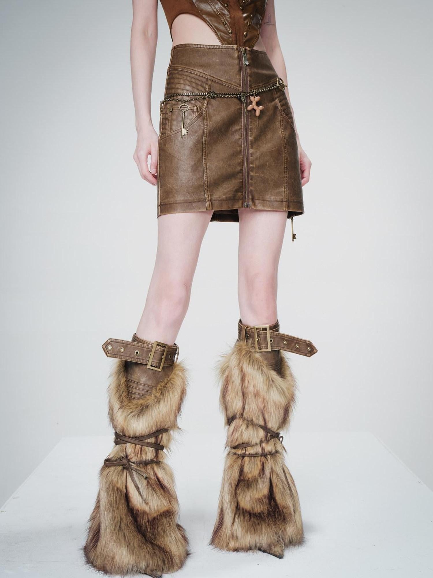 NORTH NODE Vintage Center Slit High Waist Pencil Women&