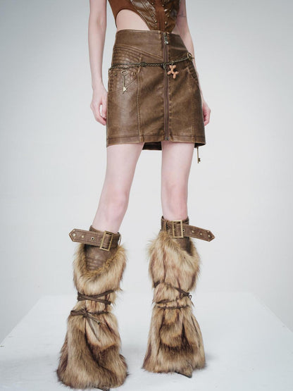NORTH NODE Vintage Center Slit High Waist Pencil Women&