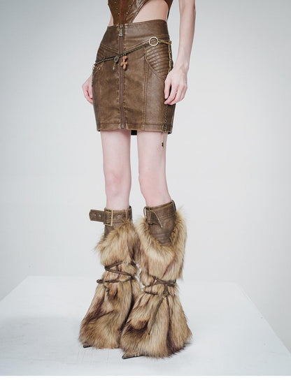 NORTH NODE Vintage Center Slit High Waist Pencil Women&