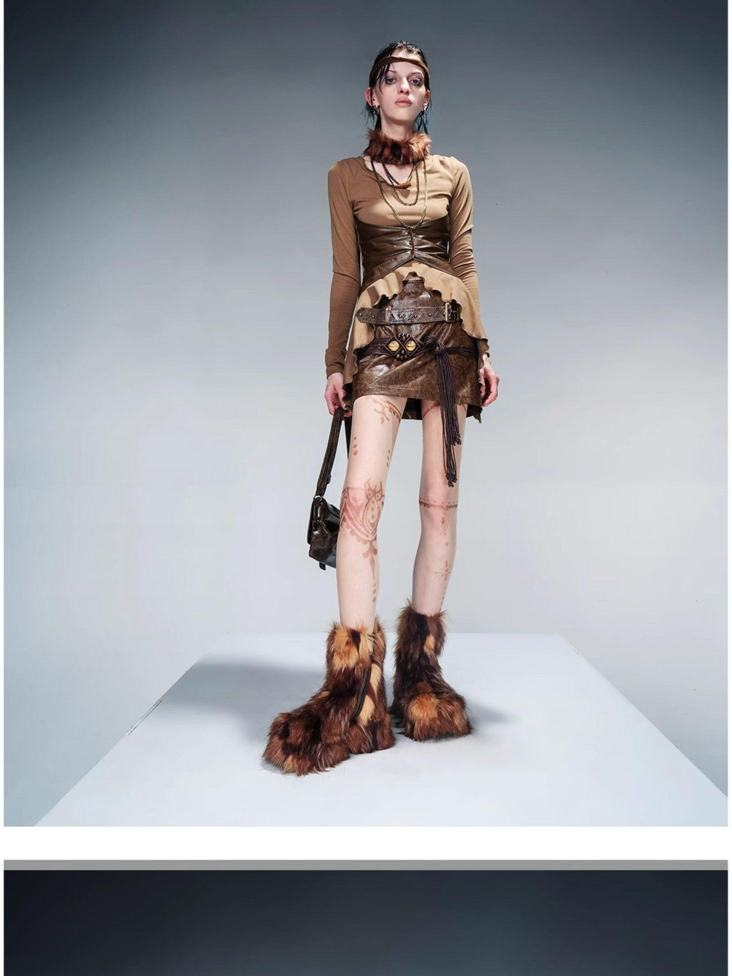NORTH NODE Vintage Double Belt Tassel Women&