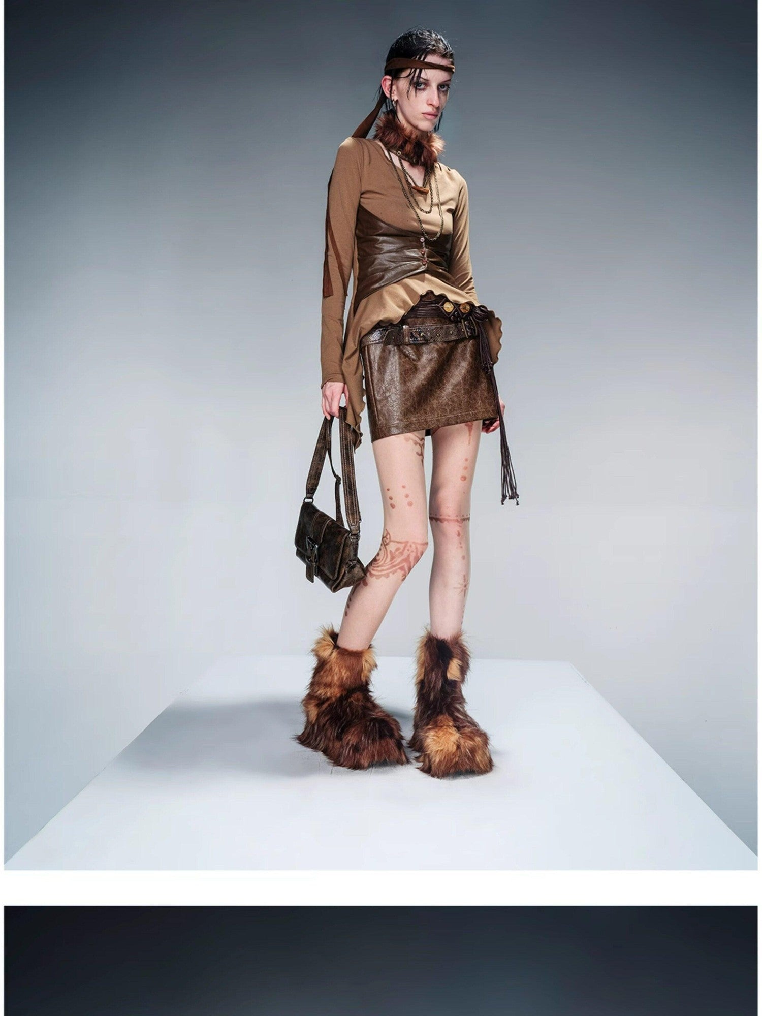 NORTH NODE Vintage Double Belt Tassel Women&