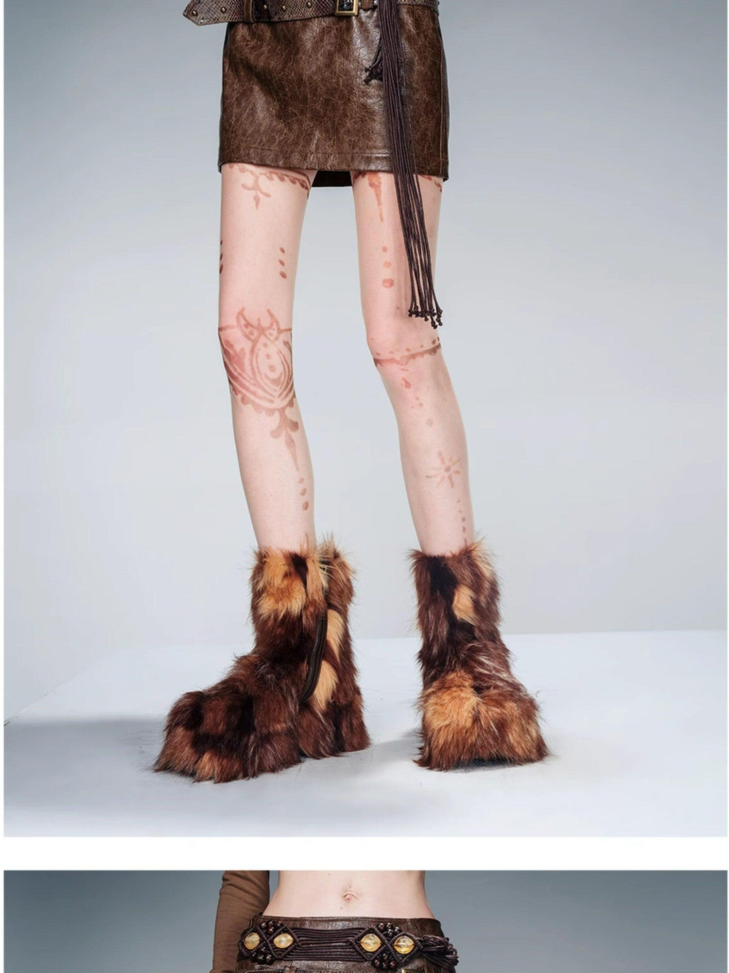 NORTH NODE Vintage Double Belt Tassel Women&
