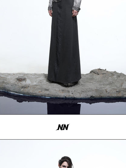 NORTH NODE Washed Biker Zipper Slim Lapel Short Women&