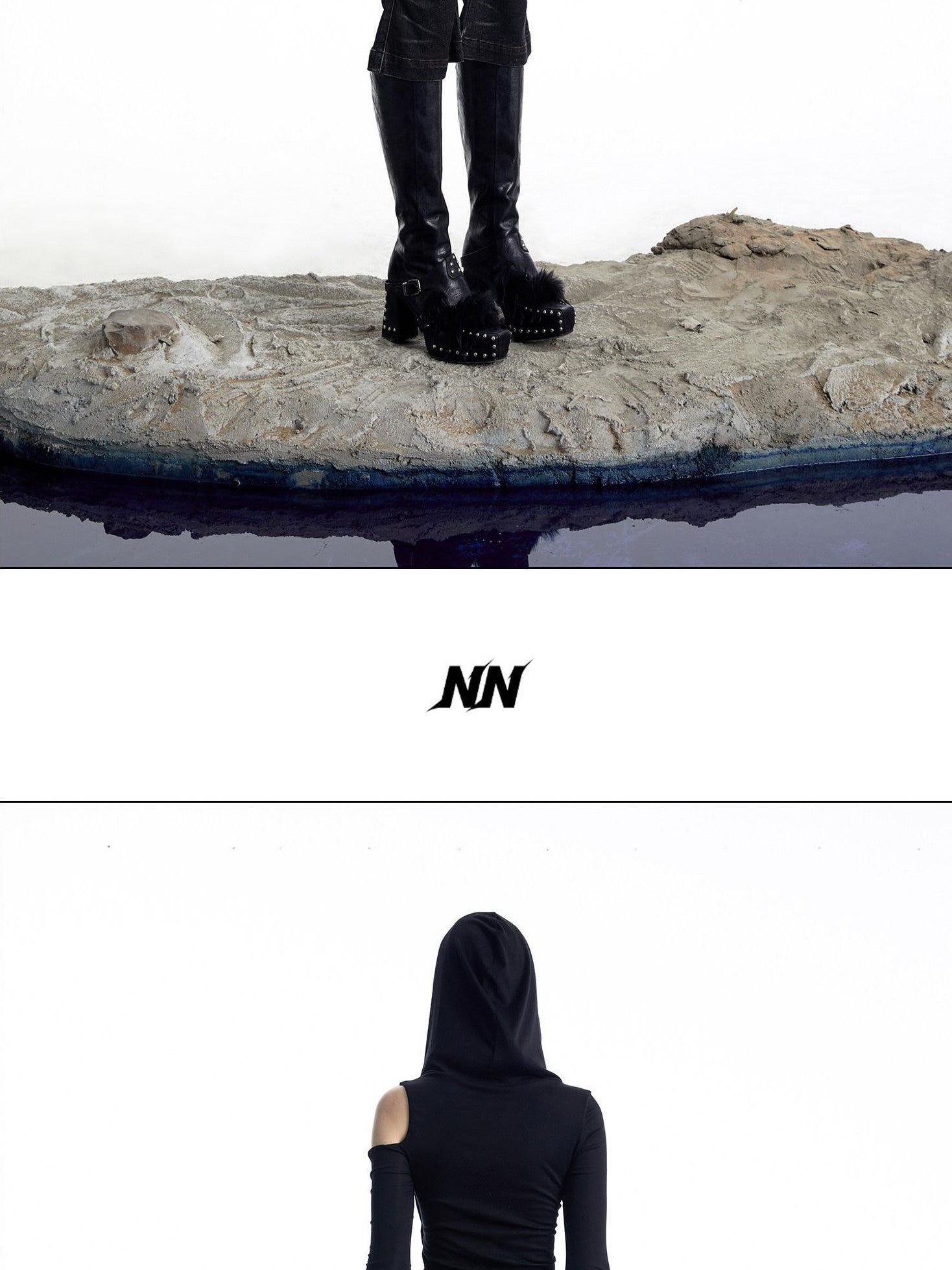 NORTH NODE Washed Black Rust Distressed Bootcut Women&