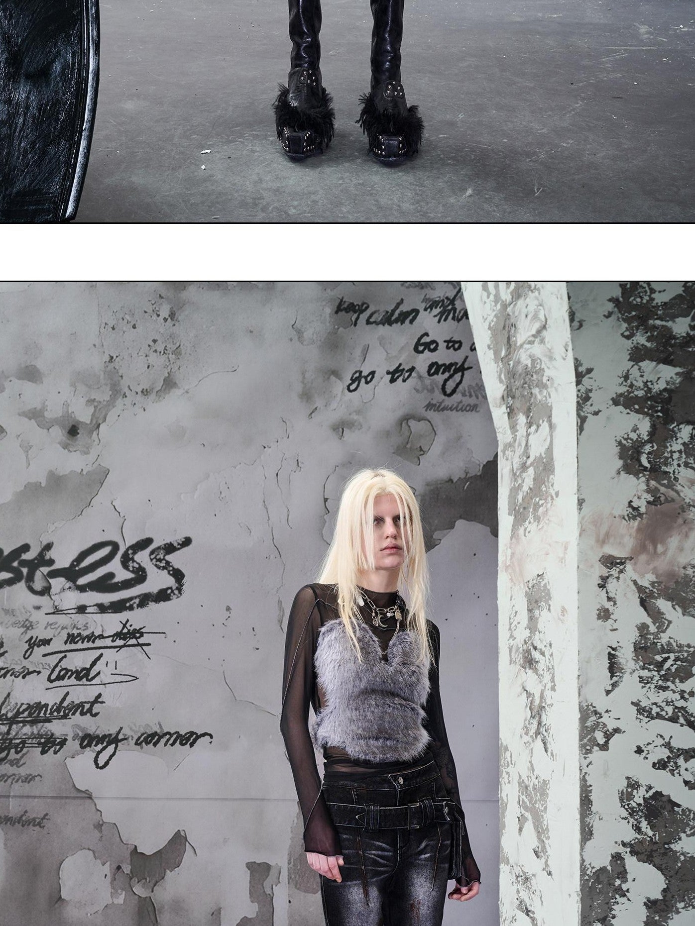 NORTH NODE Washed Black Rust Distressed Bootcut Women&