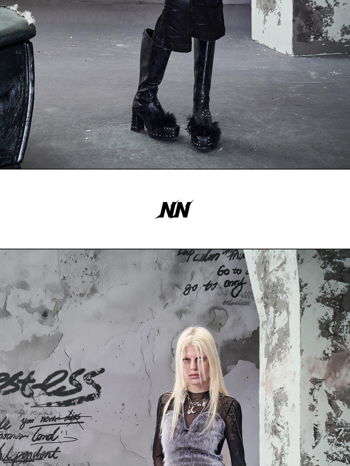 NORTH NODE Washed Black Rust Distressed Bootcut Women&