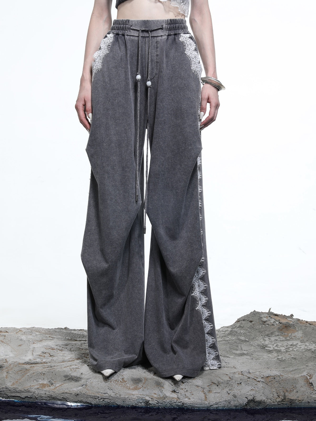 NORTH_NODE_Washed_Casual_Lace_Panel_Elastic_Waist_Women&