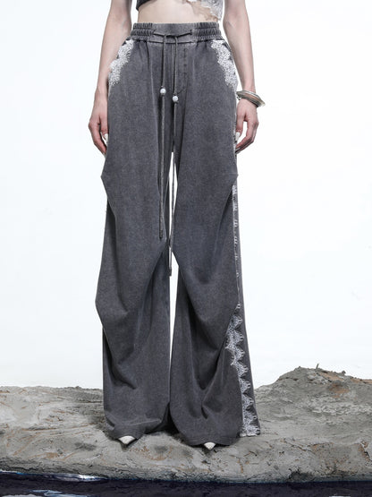 NORTH_NODE_Washed_Casual_Lace_Panel_Elastic_Waist_Women&