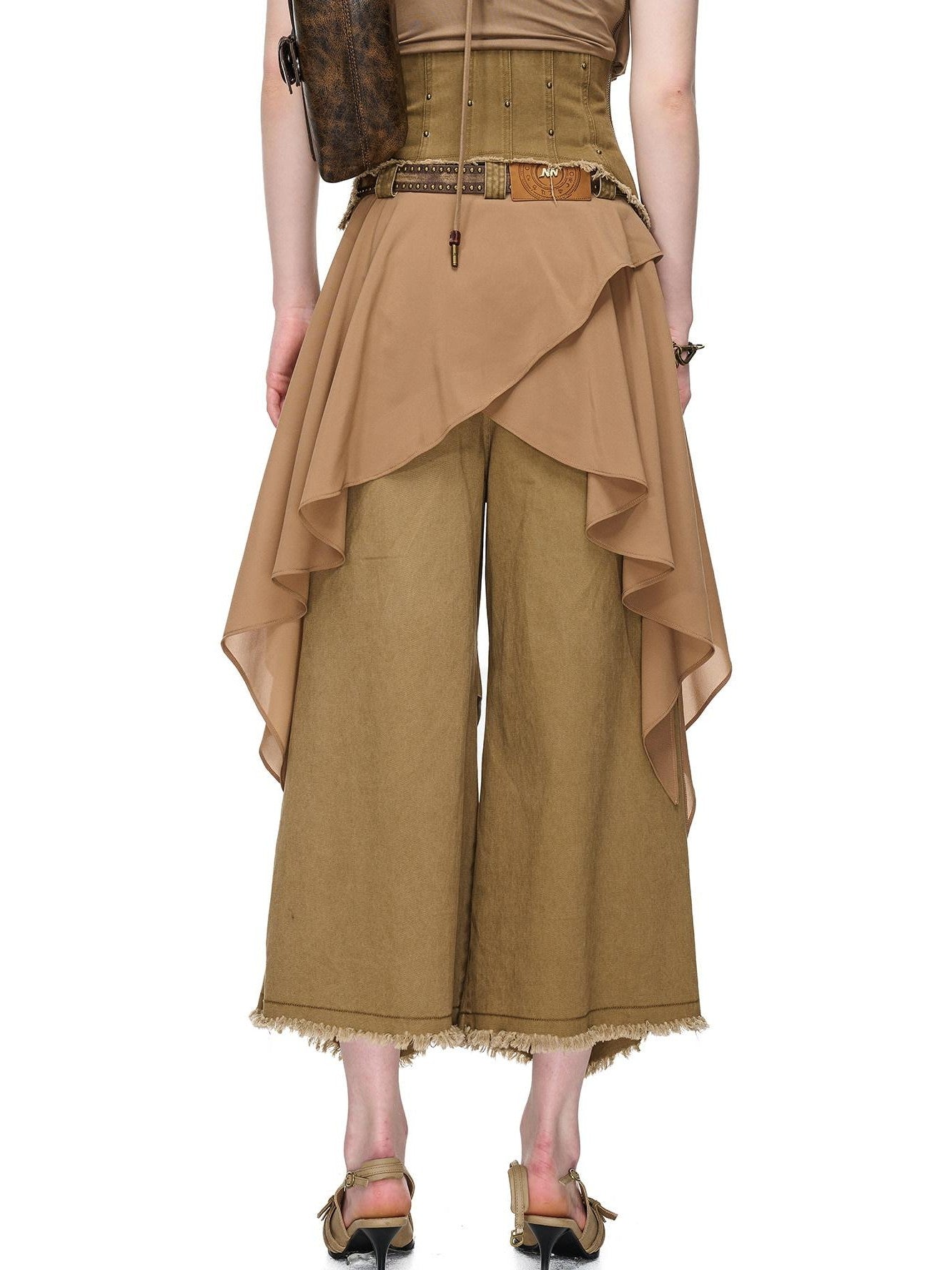NORTH NODE Washed Chiffon Panel Patchwork Women&