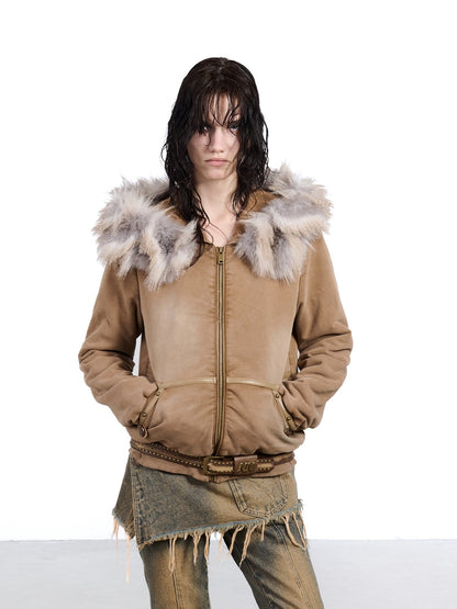 NORTH_NODE_Washed_Distressed_Fur_Collar_Hooded_Women&