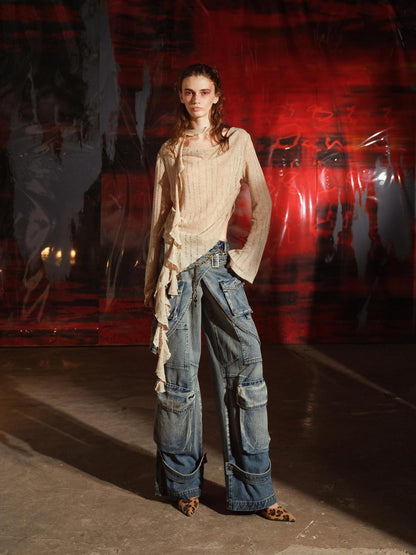 NORTH NODE Washed Distressed Heavy Duty Workwear Women&