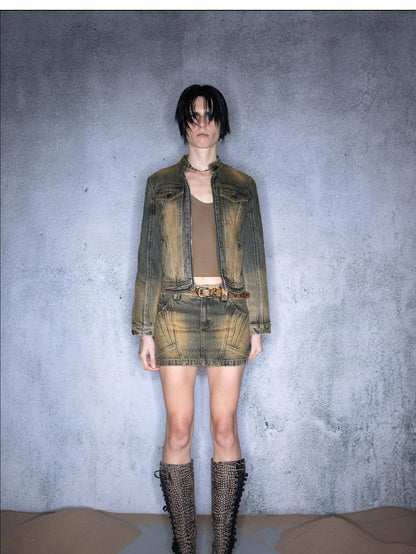 NORTH NODE Washed Distressed Vintage Faded Cropped Women&