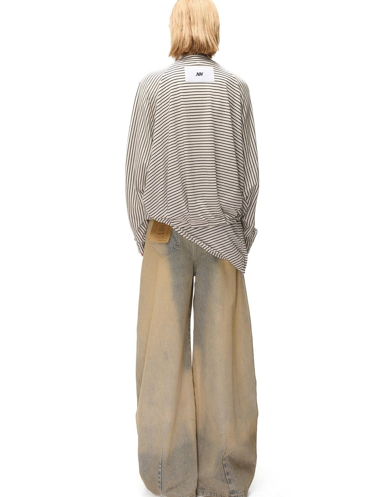 NORTH NODE Washed Distressed Wide-leg Women&