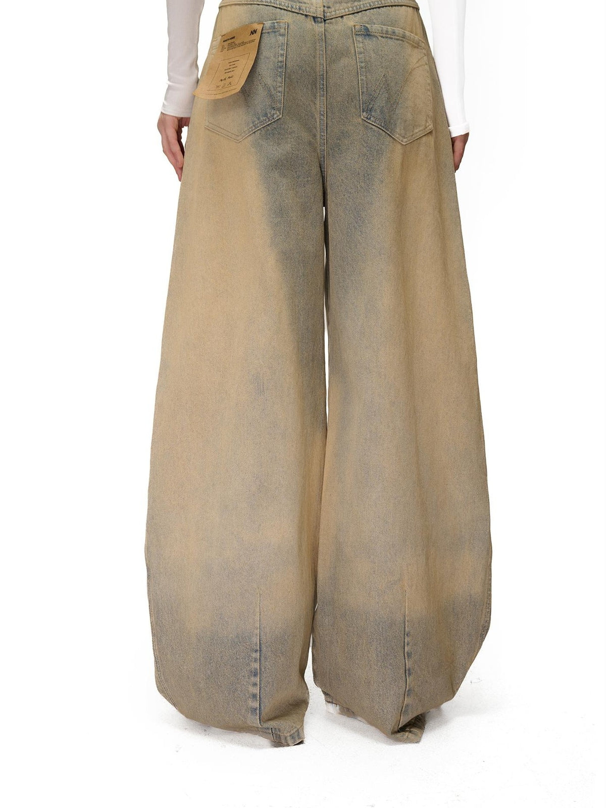 NORTH NODE Washed Distressed Wide-leg Women&