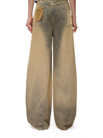 NORTH NODE Washed Distressed Wide-leg Women&