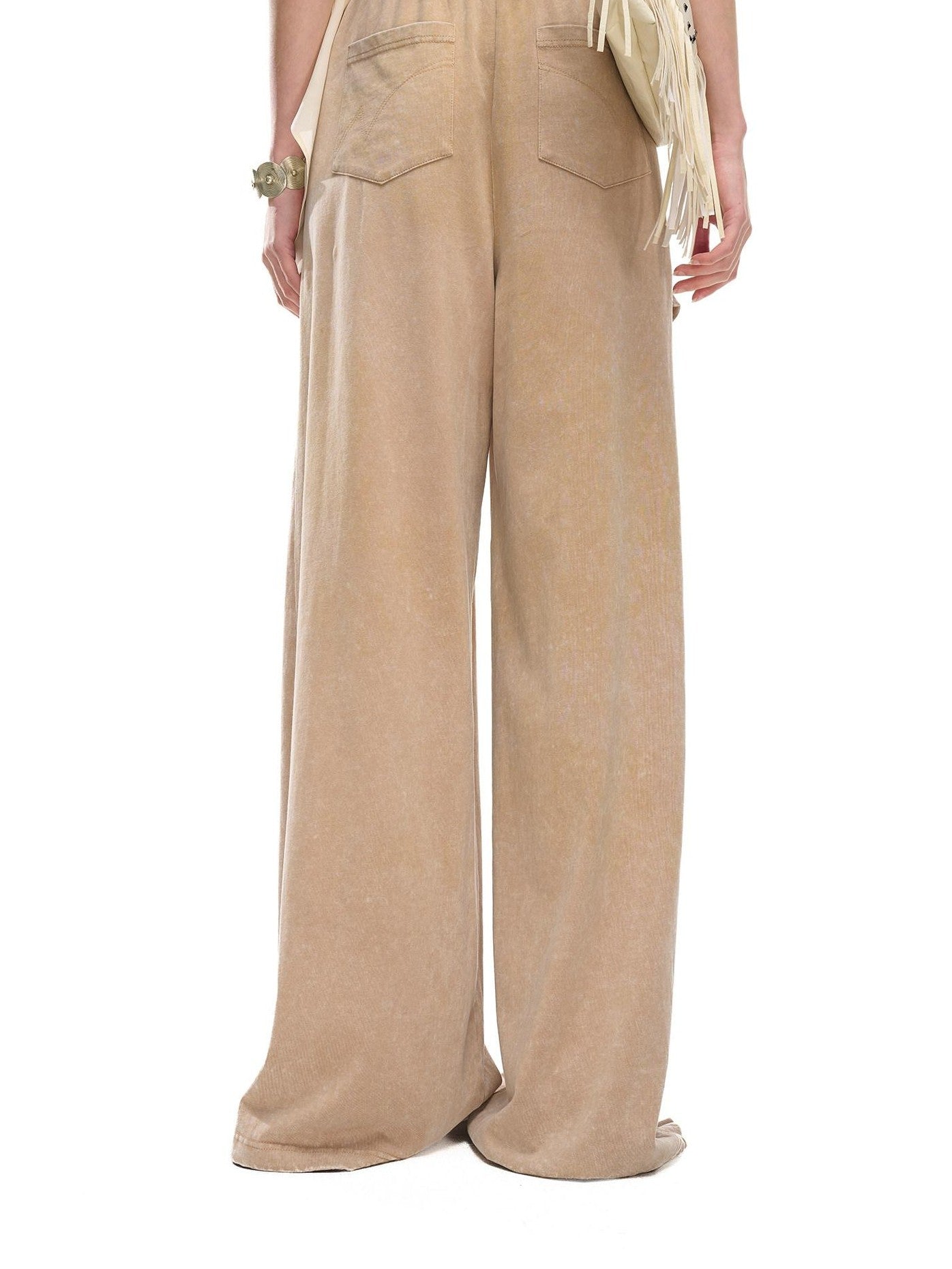 NORTH NODE Washed Faded Drawstring Pleated 3d Pockets Women&
