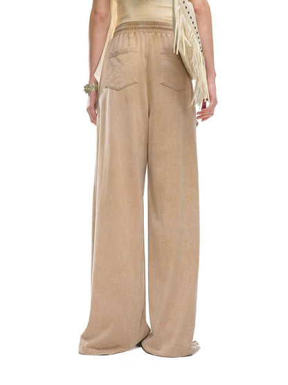 NORTH NODE Washed Faded Drawstring Pleated 3d Pockets Women&