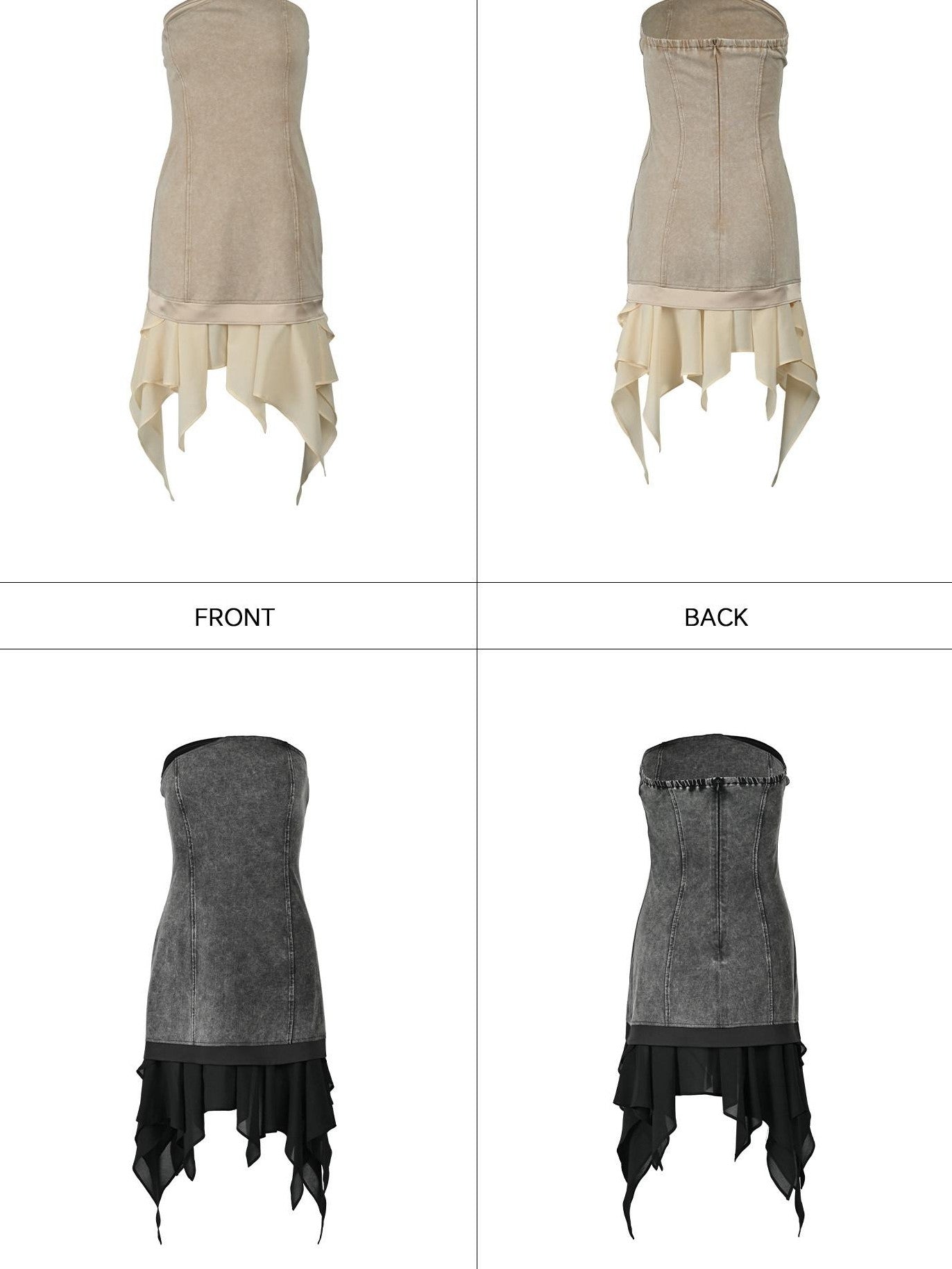 NORTH NODE Washed Faded Ruffle Chiffon Spliced Women&