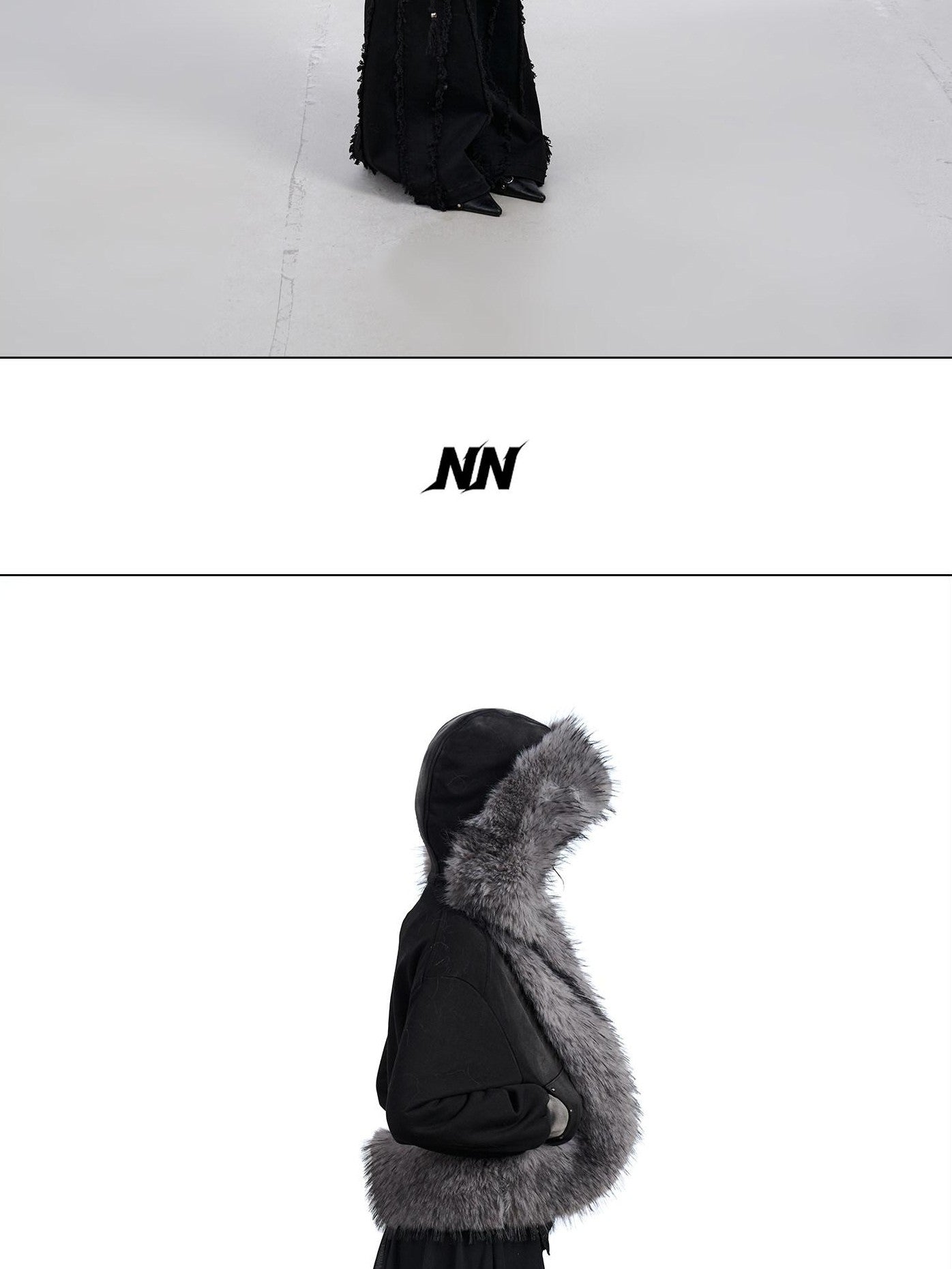 NORTH NODE Washed Faux Fur Patchwork Hooded Women&