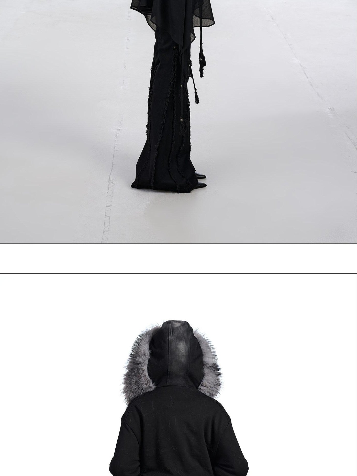 NORTH NODE Washed Faux Fur Patchwork Hooded Women&