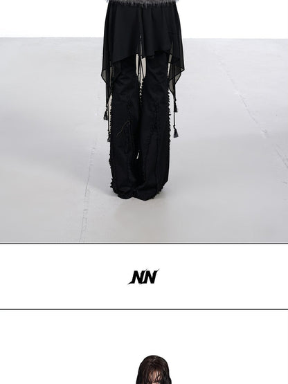 NORTH NODE Washed Faux Fur Patchwork Hooded Women&