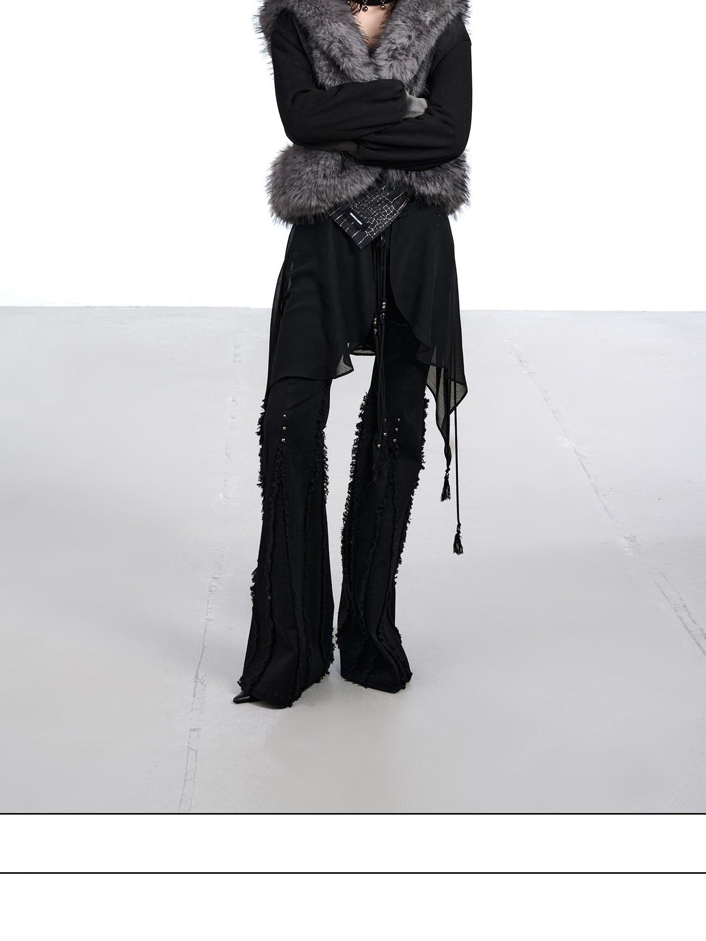 NORTH NODE Washed Faux Fur Patchwork Hooded Women&