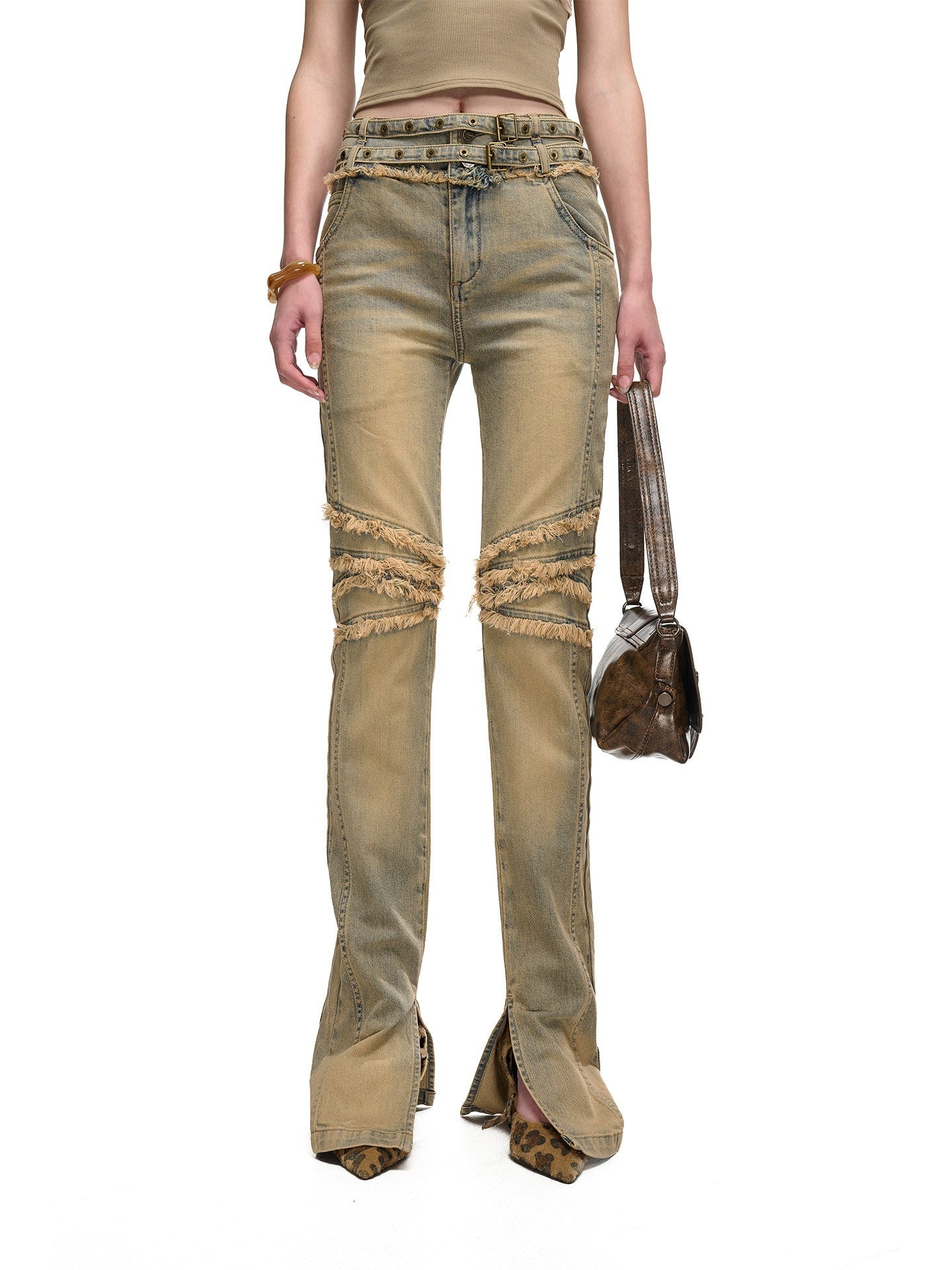 NORTH_NODE_Washed_Frayed_Hem_Double_Waist_Belt_Side_Slit_Women&