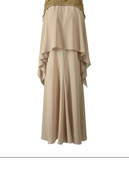 NORTH NODE Washed Khaki Panelled Ruffle Aline Women&