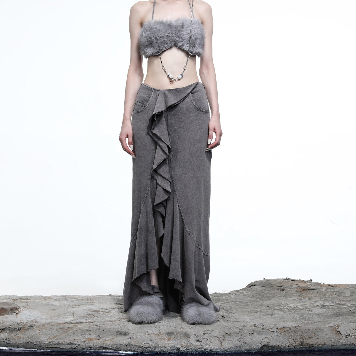 NORTH_NODE_Washed_Lotus_Edge_Ruffle_Asymmetrical_Hem_Women&