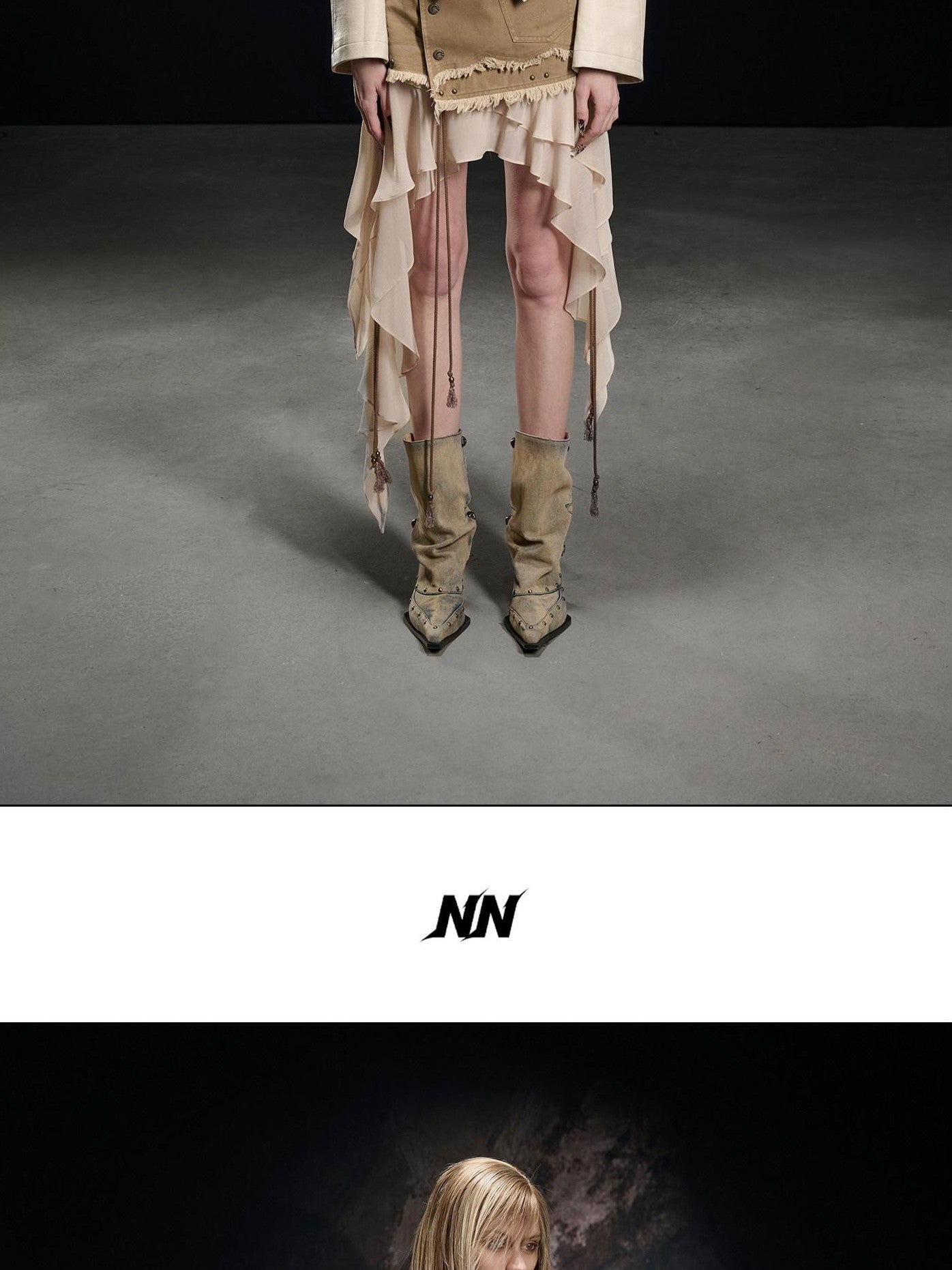 NORTH NODE Washed Lychee Texture Lapel Slim Fit Multiple Pockets Women&