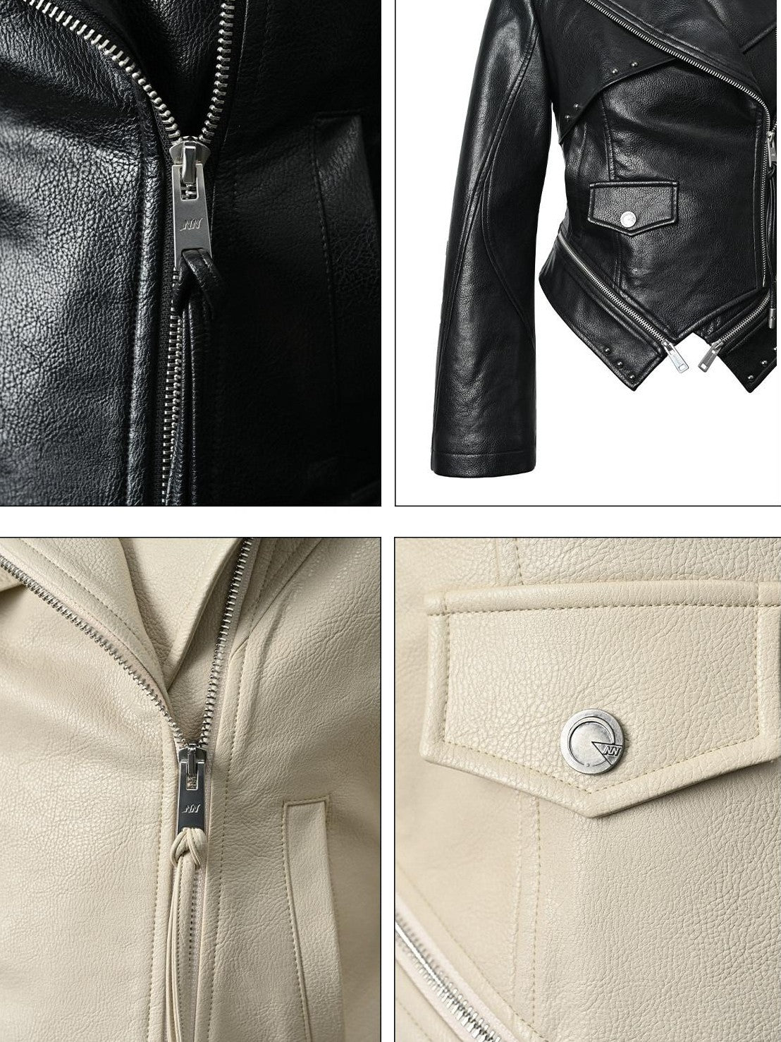 NORTH NODE Washed Lychee Texture Lapel Slim Fit Multiple Pockets Women&