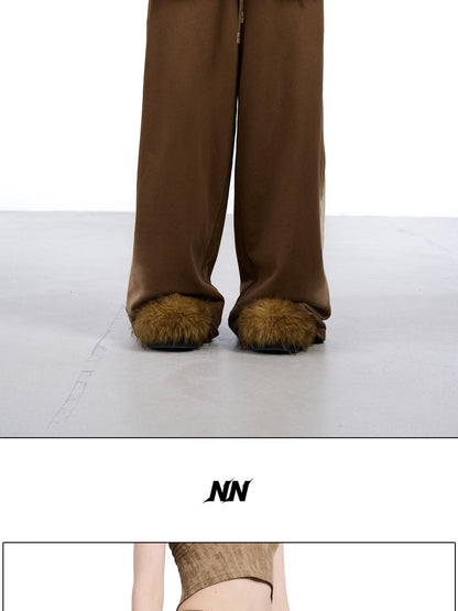 NORTH NODE Washed Patchwork Faux Fur Big Pocket Women&