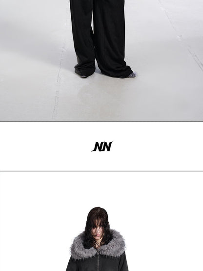 NORTH NODE Washed Patchwork Faux Fur Big Pocket Women&