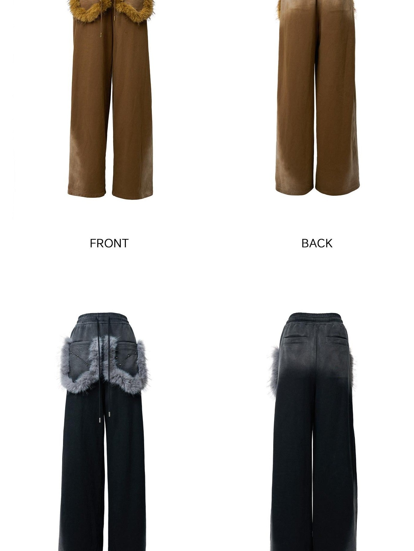 NORTH NODE Washed Patchwork Faux Fur Big Pocket Women&