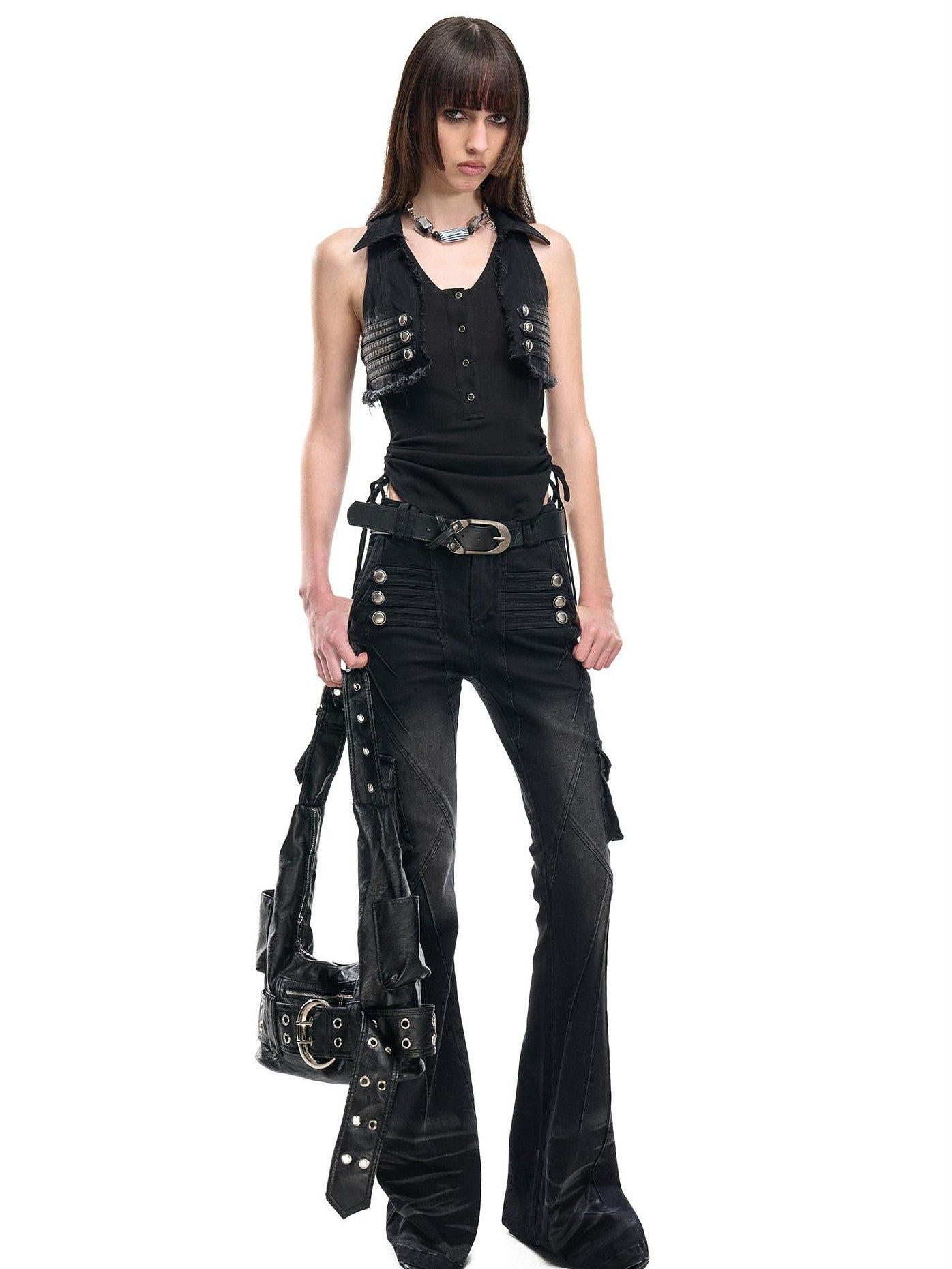 NORTH NODE Washed Pleated Deconstructed Utility Women&