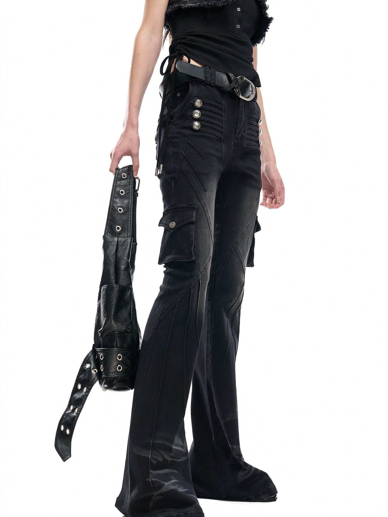 NORTH NODE Washed Pleated Deconstructed Utility Women&