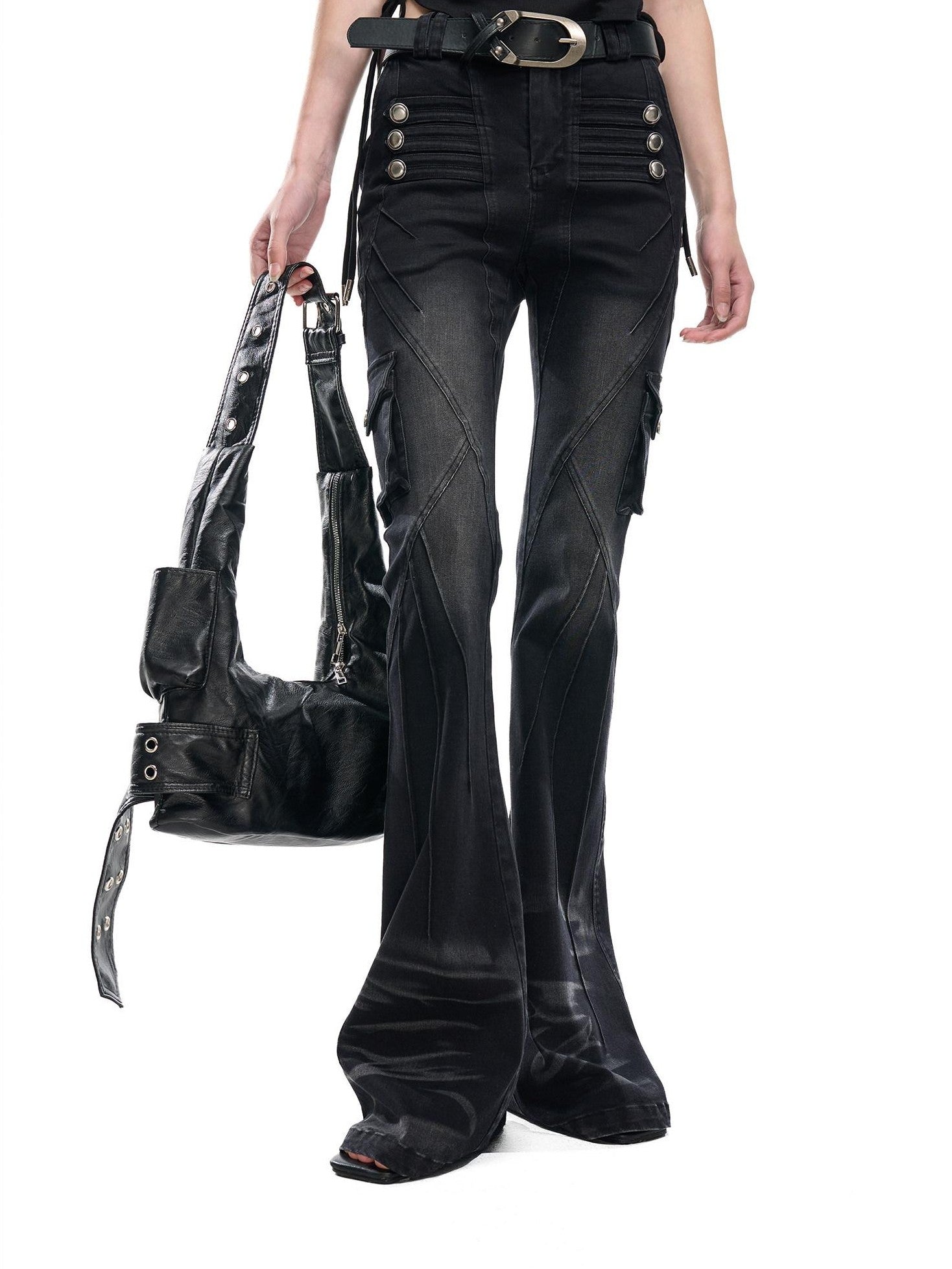 NORTH NODE Washed Pleated Deconstructed Utility Women&