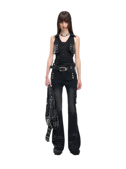 NORTH NODE Washed Pleated Deconstructed Utility Women&