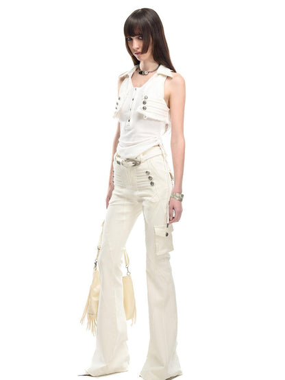 NORTH NODE Washed Pleated Deconstructed Utility Women&